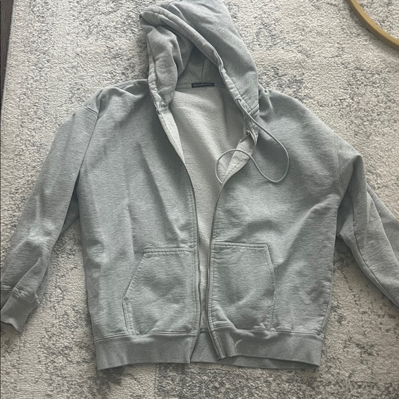 Brandy Melville Oversized Gray Zip-Up Hoodie - Picture 1 of 3